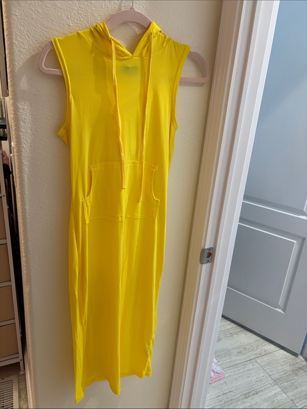 Love Bright Yellow Hooded Midi Dress